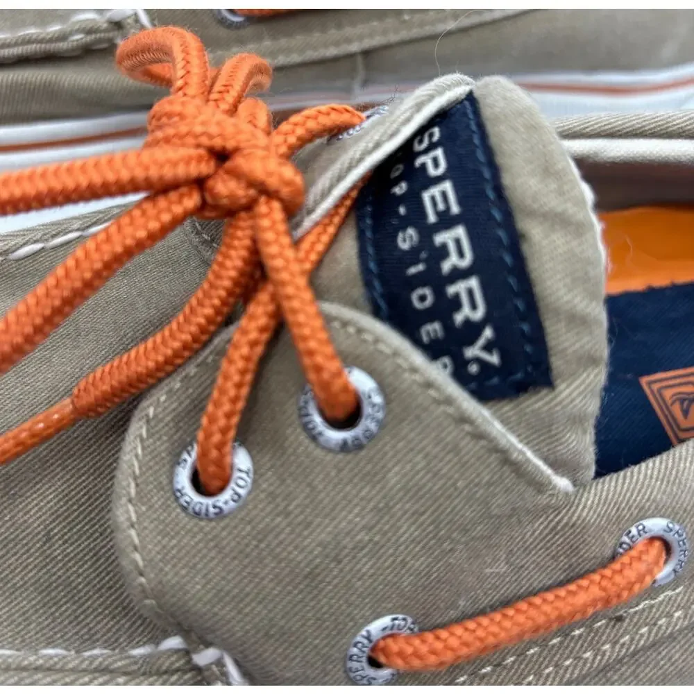 Men’s 8.5 M | SPERRY Top Sider Men’s Canvas 10771188 Casual Tan/Orange Boat Shoe